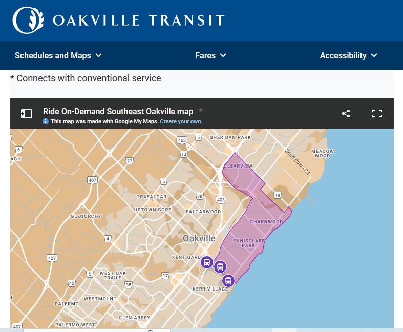 Ride-On-Demand Southeast Oakville | Oakville Transit